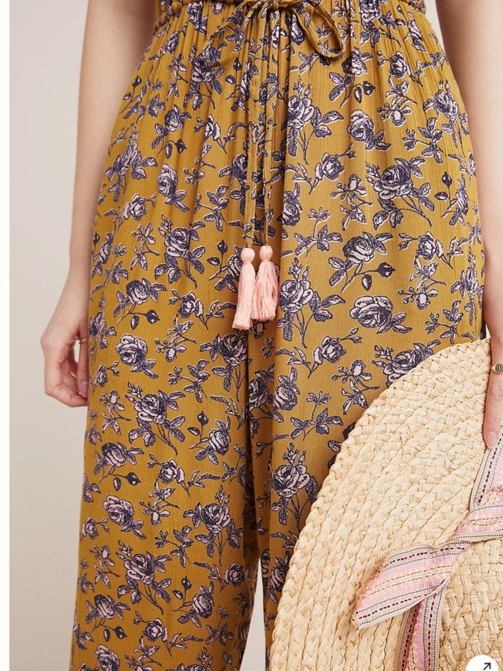 Anthropologie Mustard Sofia Floral Jumpsuit (Item #71) - Picture 3 of 10